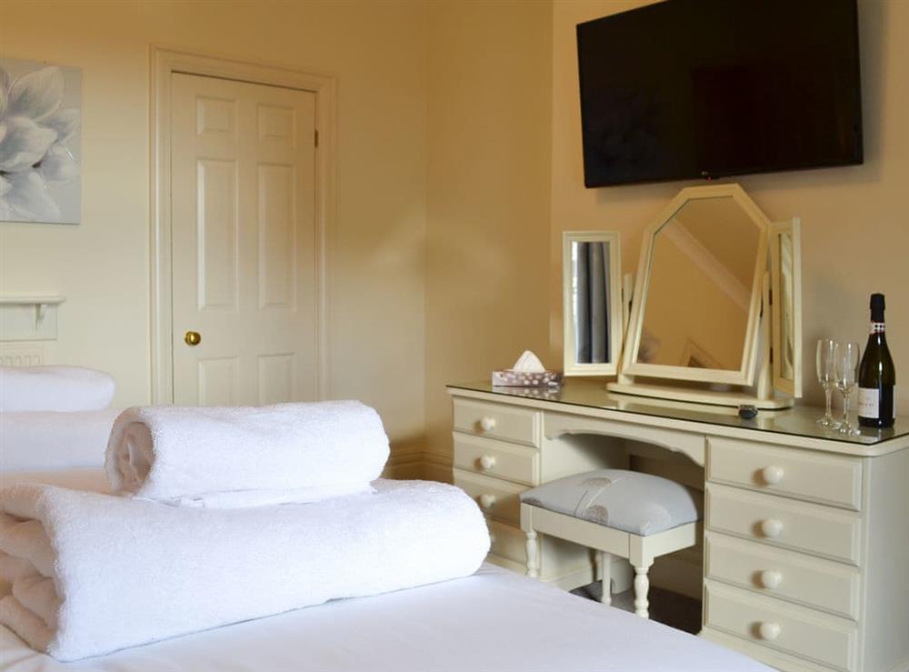 Bedroom with large flatscreen tv at The Hind House in Cottam, near Driffield, North Humberside