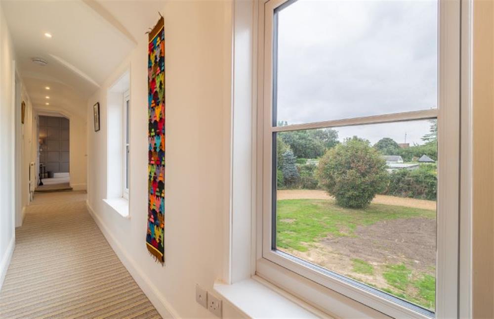 First floor: Landing with views of the garden at The Hogg and Apple Store, East Rudham near Kings Lynn