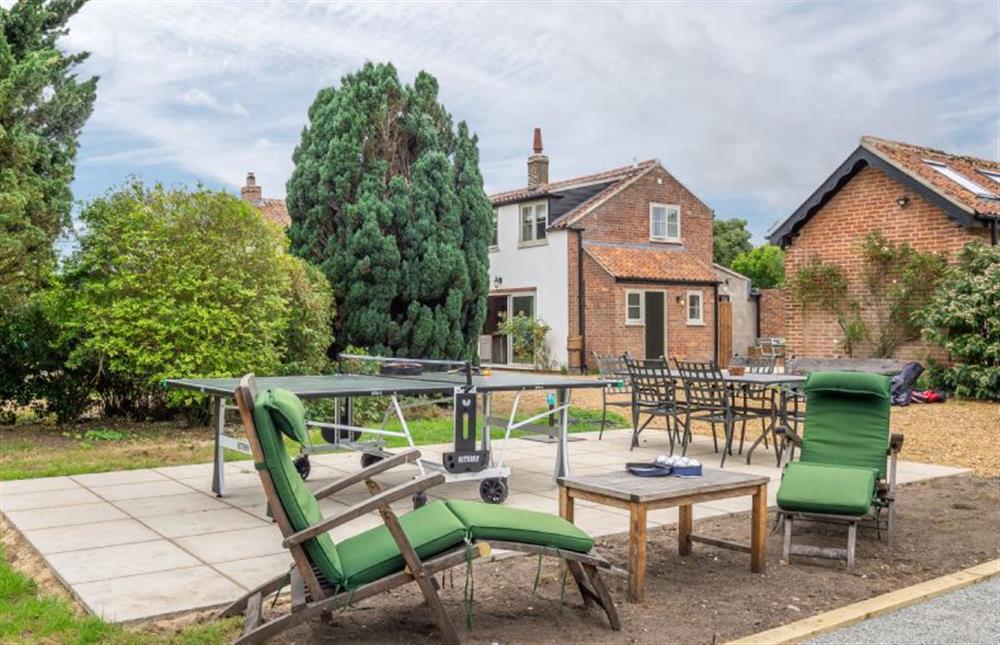 Outside: A nice relaxing area in the garden at The Hogg, East Rudham near Kings Lynn
