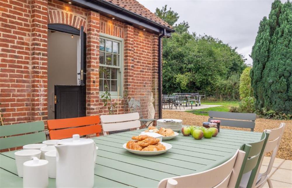 Outside: Dining area is perfect in the summer months at The Hogg, East Rudham near Kings Lynn
