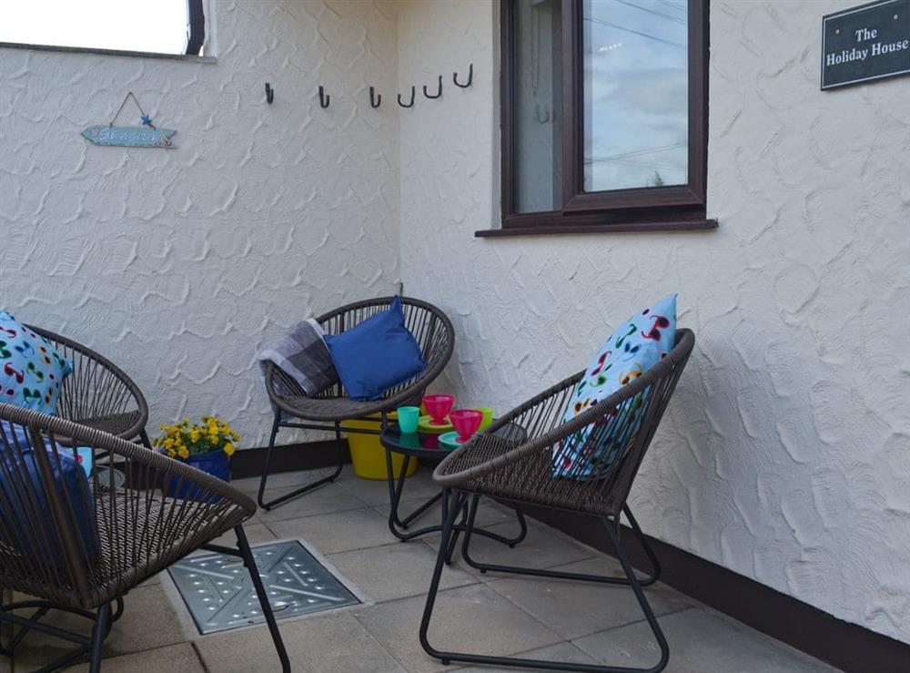 Sitting out area at The Holiday House in Benllech, Isle of Anglesey, Gwynedd