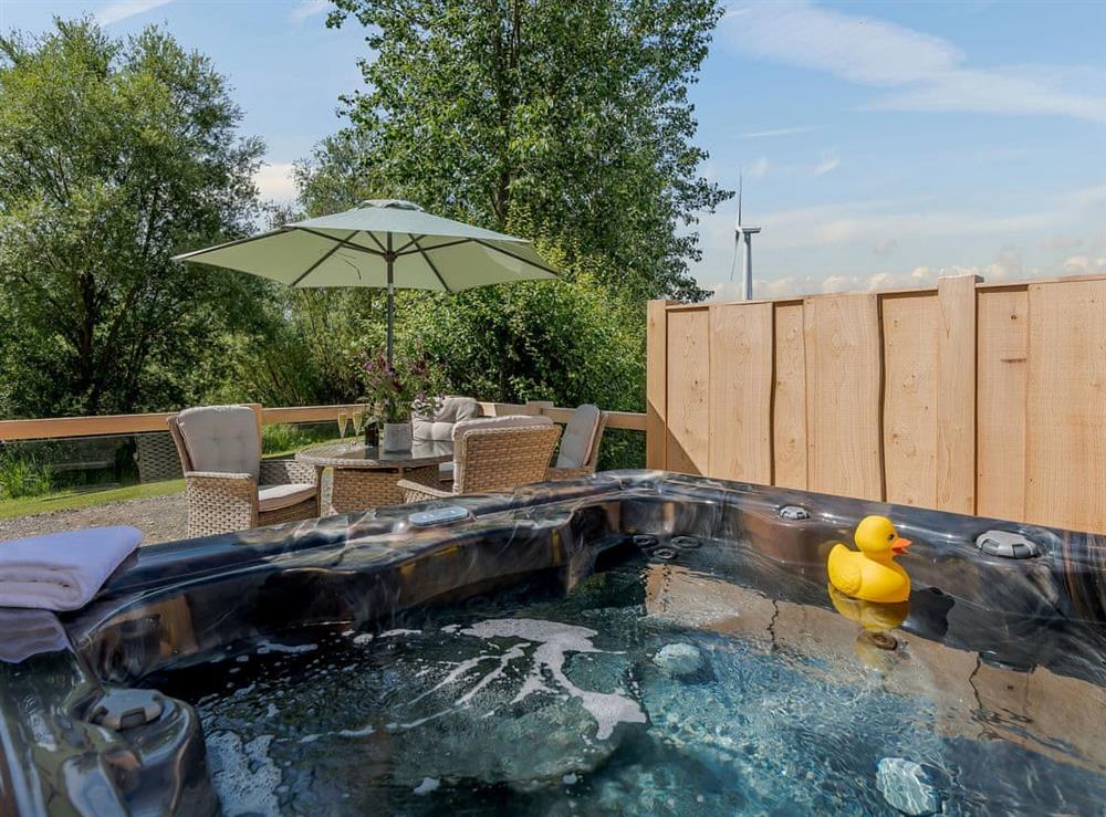 Hot tub at The Hollies Lodge in Croft, near Skegness, Cheshire