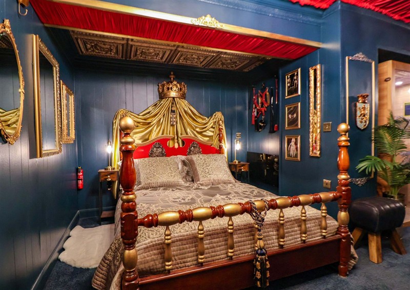 One of the bedrooms at The Hollow, Holywell
