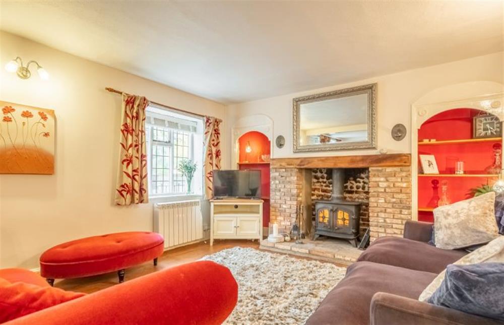 Ground floor: Sitting room with wood burning stove and Smart television at The Homestead and Black Cat Barn, Southrepps near Norwich