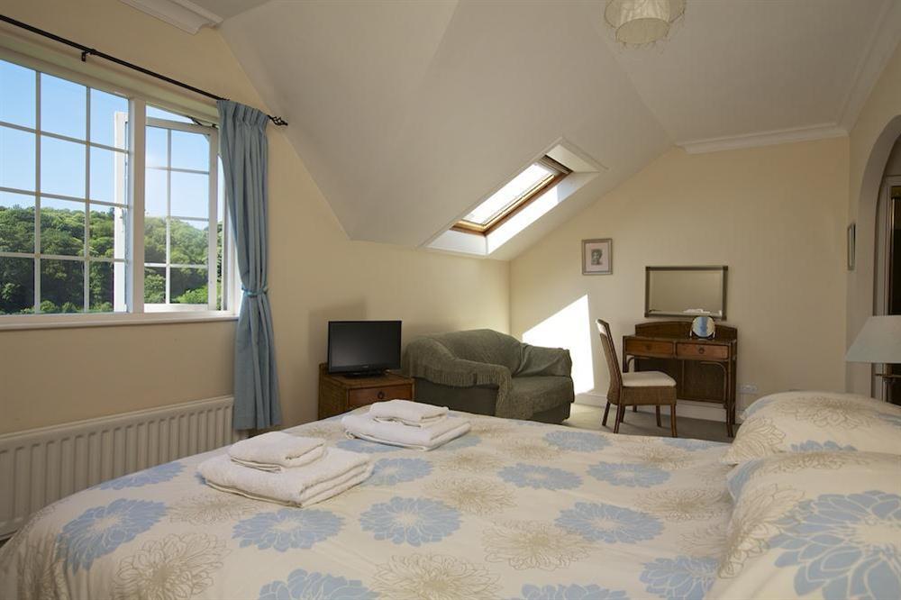 Master bedroom with lovely views at The Hoot in Sandhills Road, Salcombe