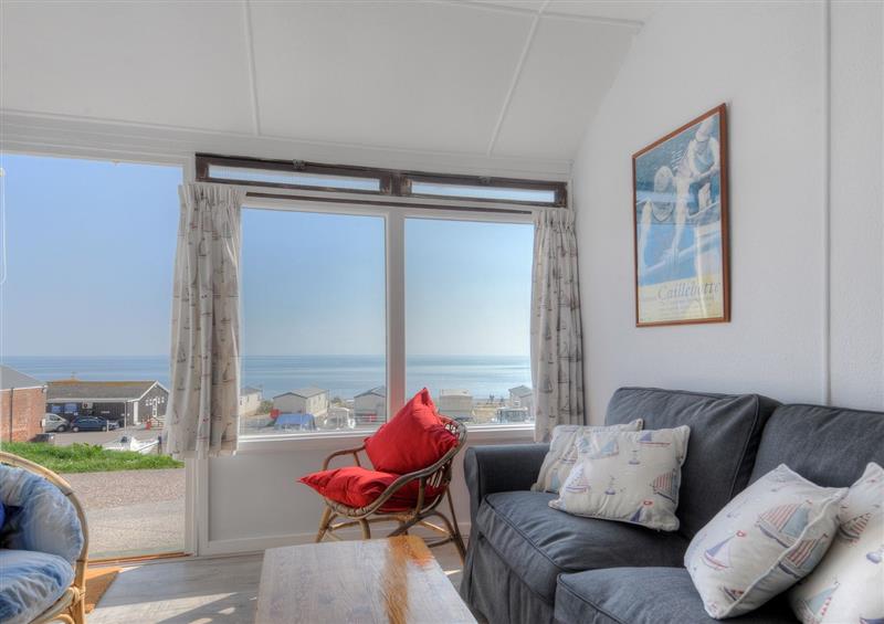 Relax in the living area at The Hut, Lyme Regis