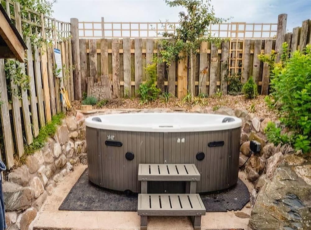 Hot tub at The Hut in Ruthwell, near Annan, Dumfriesshire