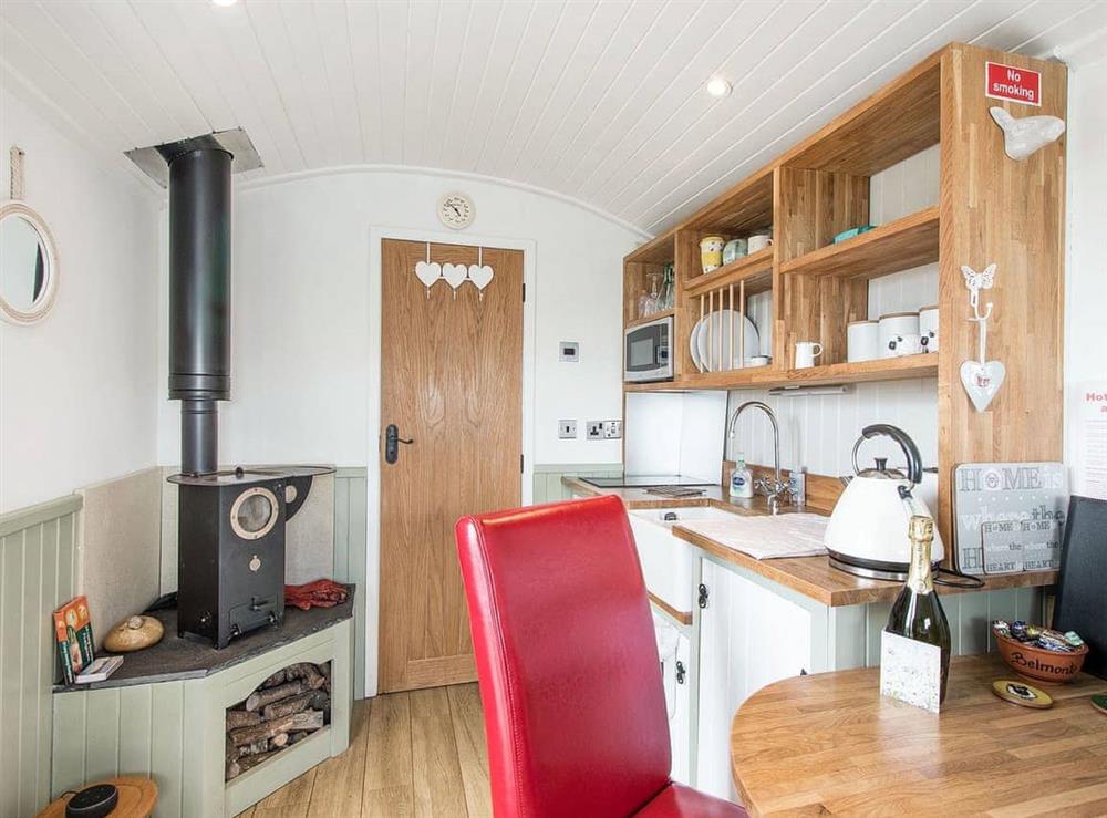 Open plan living space at The Hut in Ruthwell, near Annan, Dumfriesshire