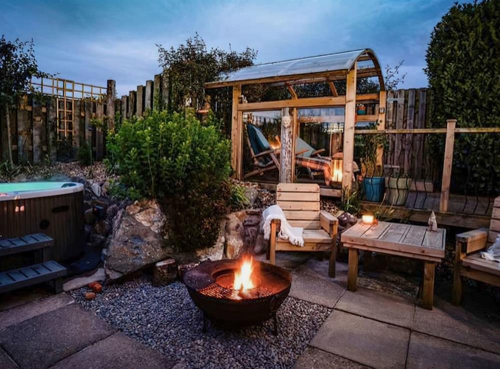 Outdoor area at The Hut in Ruthwell, near Annan, Dumfriesshire