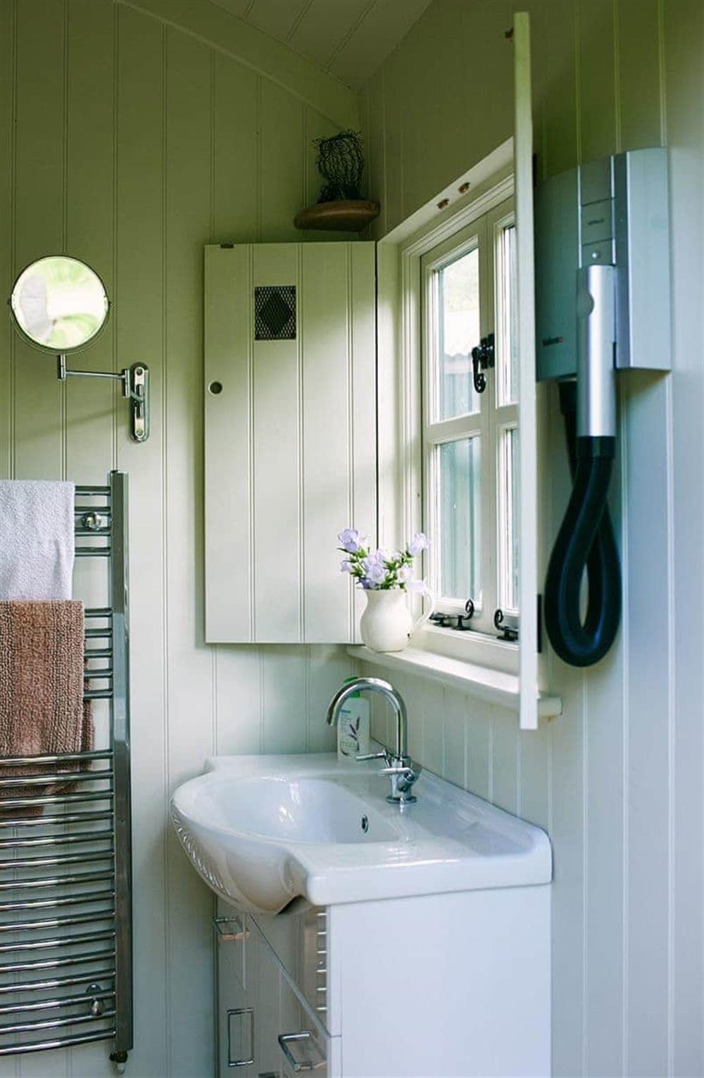 This is the bathroom at The Huts in the Hills in Hay On Wye, Powys