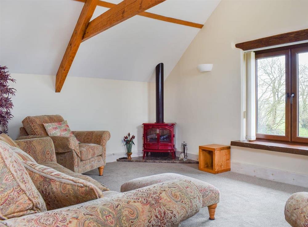 Living area at The Imaginary Barn in Hartland, Devon