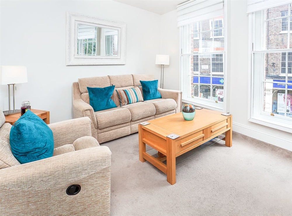 Living area at The Kings in York, North Yorkshire