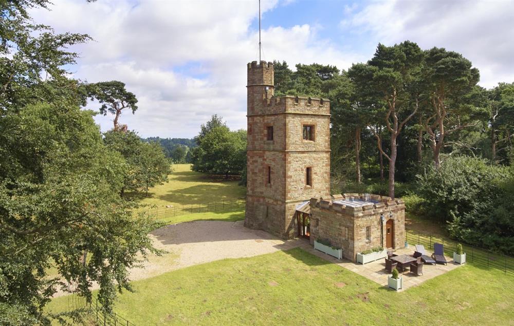 The Knoll Tower, built circa 1865, is located in the midst of the ancient and historic park of Weston Park, with panoramic views of the Shropshire countryside and Welsh borders