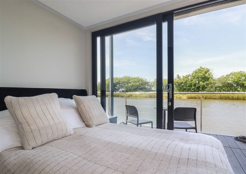 One of the bedrooms at The Lake Boat exclusive retreat, Black Cross near St Columb Major