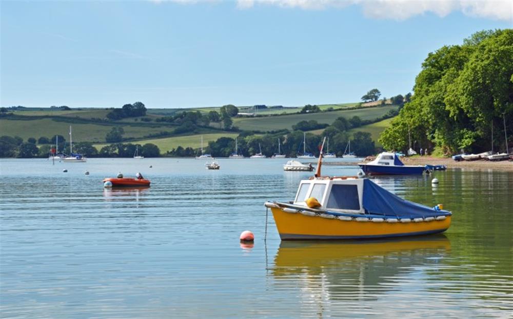 Boats on the water by Stoke Gabriel at The Linhay, Chipton Barton in Dittisham
