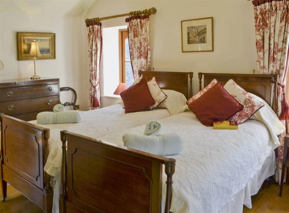 Twin bedroom at The Linhay in Webbery, Nr Bideford, North Devon., Great Britain