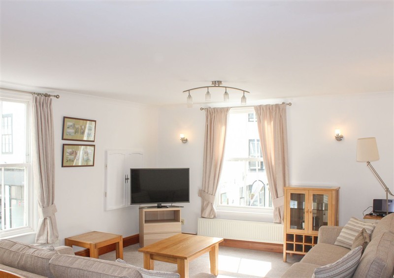 This is the living room at The Little Clock House, Dartmouth