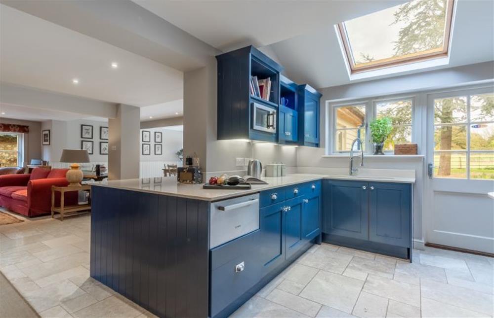 Ground floor: Kitchen opens up into the spacious living area at The Little House, Brancaster near Kings Lynn