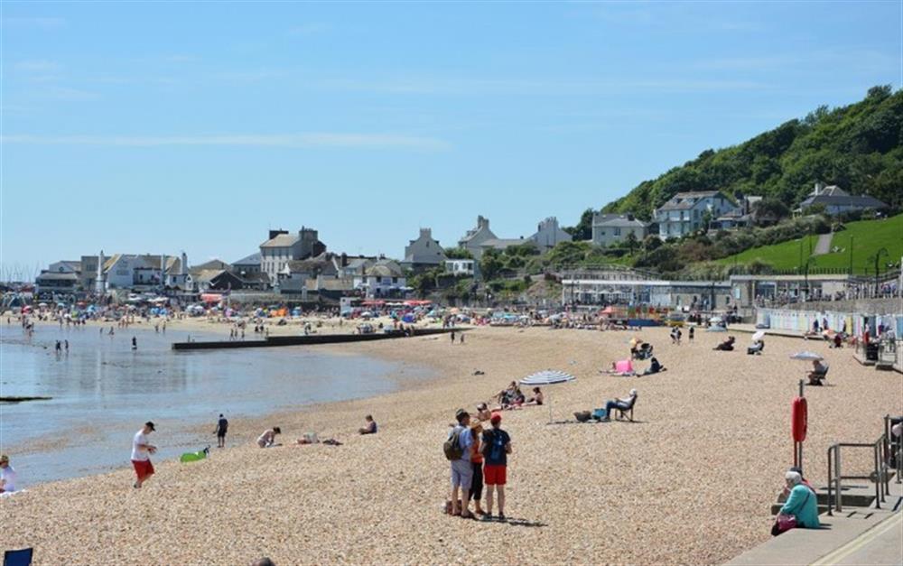 Lyme Regis has a a pebble and soft sand beach - perfect for all at The Lobster Pot in Lyme Regis