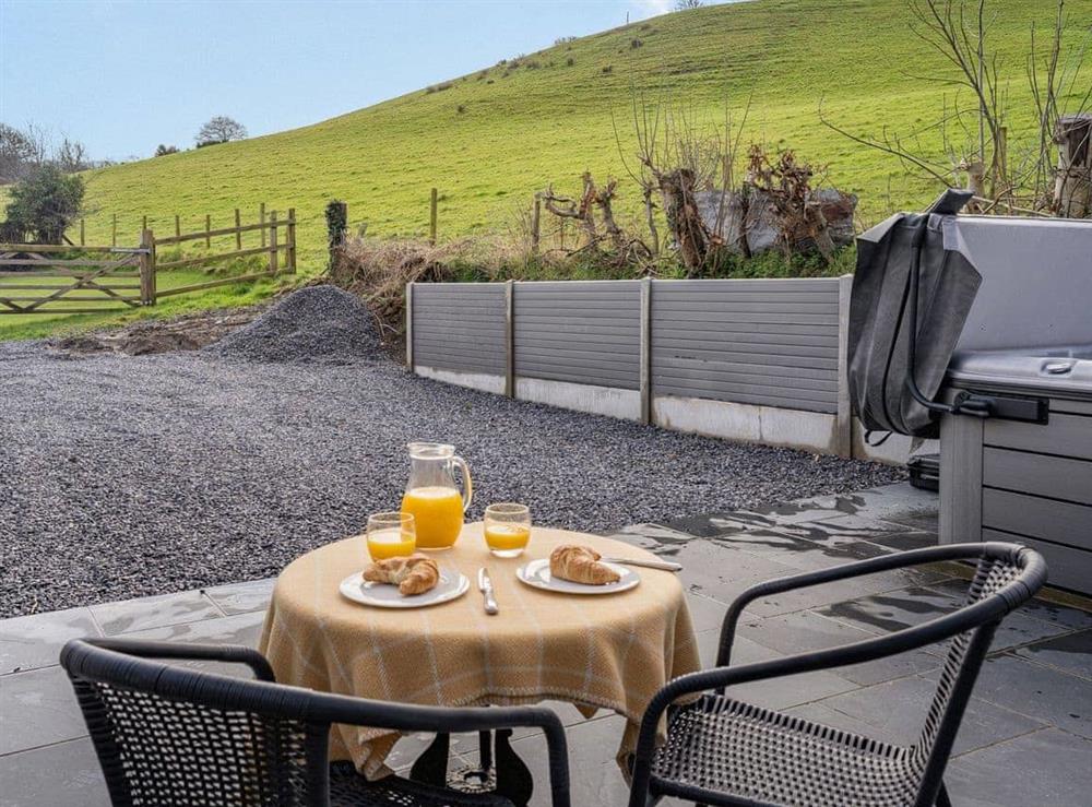Sitting-out-area at The Lodge @ Islwyn in Aberaeron, Cardigan and Ceredigion, Dyfed