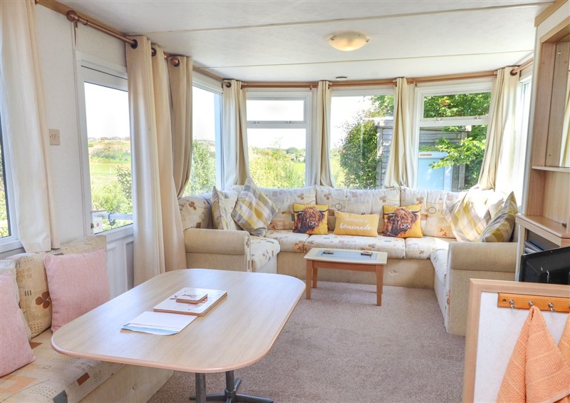 The living area at The Lodge, Amlwch