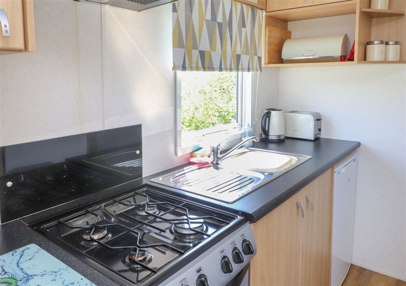 This is the kitchen at The Lodge, Amlwch