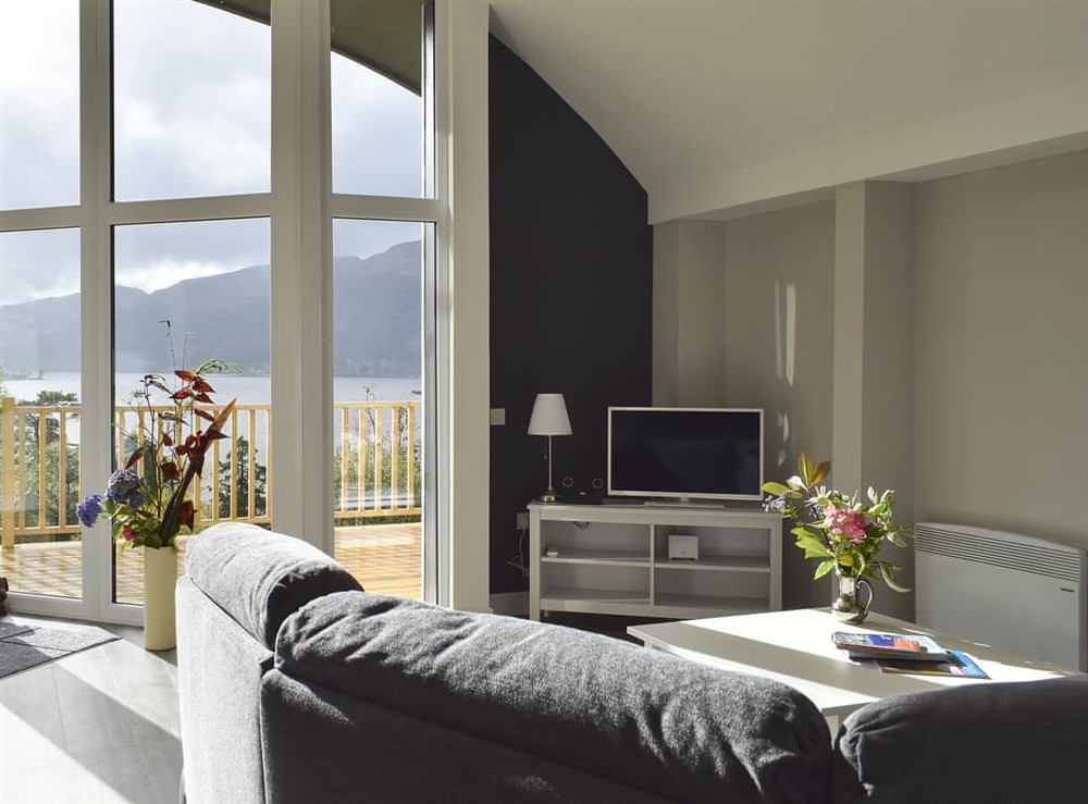 Living room at The Lodge at Braemor in Arrochar, Dumbartonshire