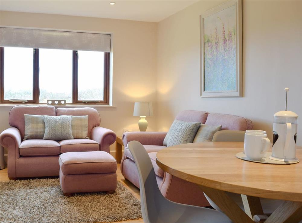 Attractive open plan living space at The Lodge at Elmley Meadow in Elmley Castle, near Pershore, Worcestershire