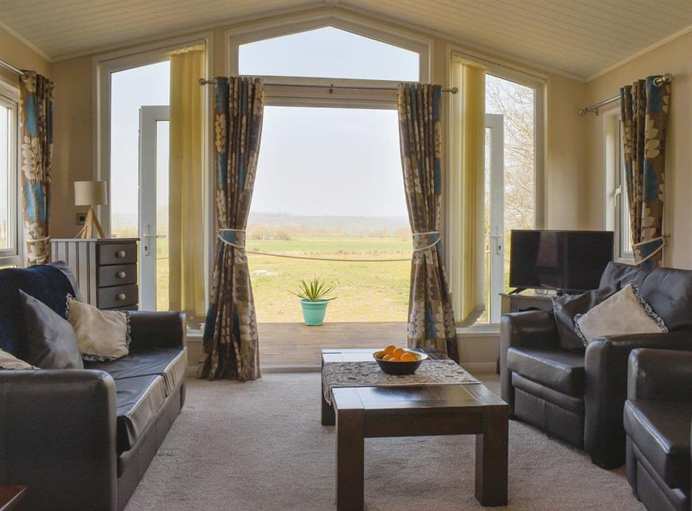 Living area at The Lodge at Newmeads Farm in Wick, Glastonbury, Somerset