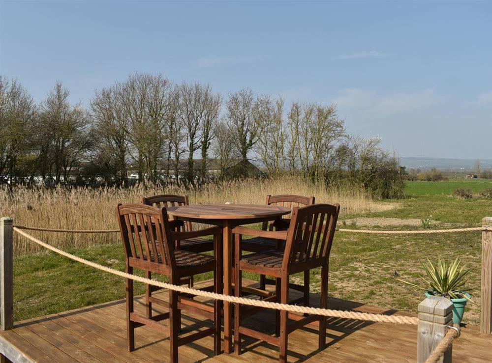 Sitting-out-area at The Lodge at Newmeads Farm in Wick, Glastonbury, Somerset