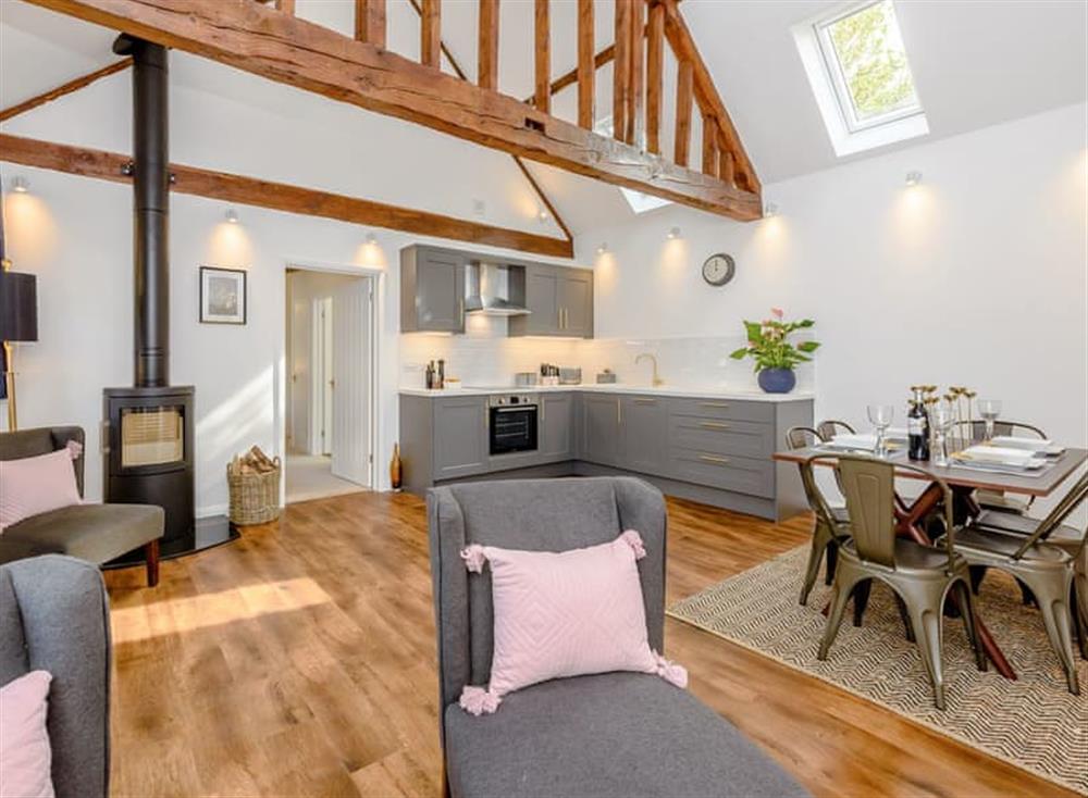 Attractive open plan living space at The Lodge at Oldbury Barns in Chichester, England