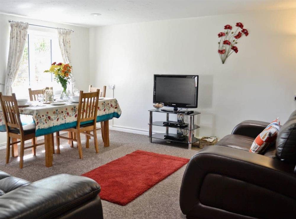 Living room/dining room at The Lodge at Riverton Lakes in Swimbridge, near Barnstaple, Devon