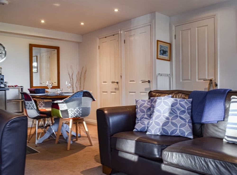 Open plan living space at The Lodge in Carlyon Bay, Cornwall