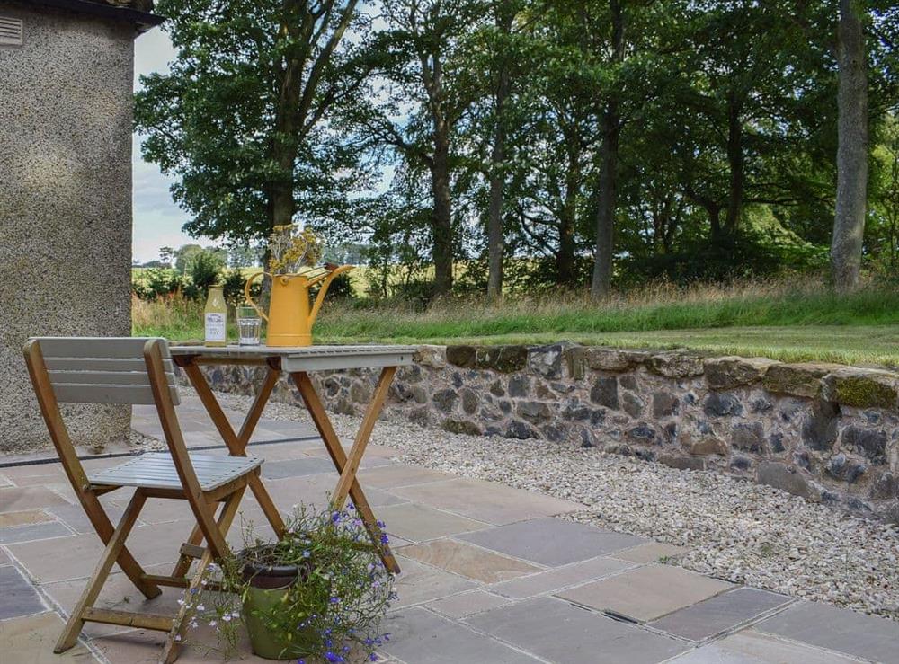 Patio at The Lodge Cottage in Arn, near St Andrews, Fife