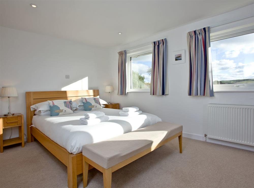 Double bedroom at The Lodge in Fowey, Cornwall