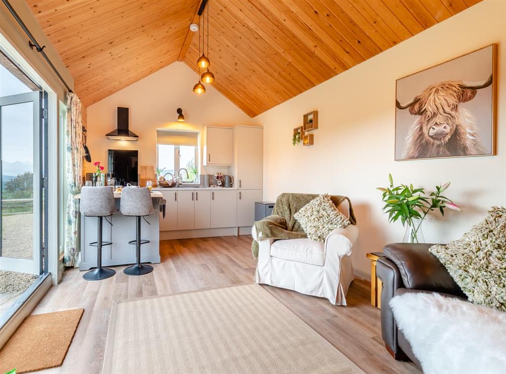 Open plan living space at The Lodge in Idridgehay, near Belper, Derbyshire