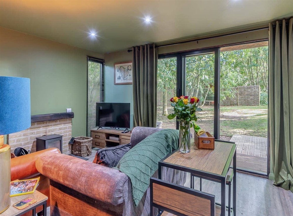 Living area at The Lodge in the Woods in Raithby, Lincolnshire