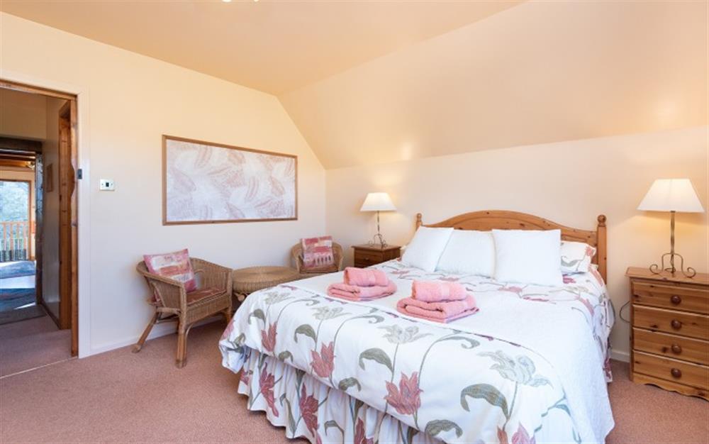 One of the  bedrooms at The Lodge in Lyme Regis