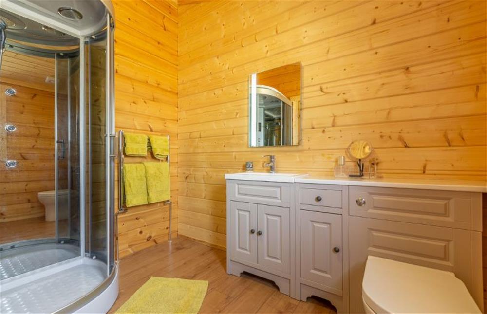 En-suite to the main bedroom with shower at The Lodge, Needham Market