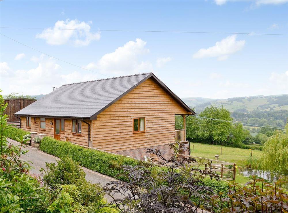 Exterior with fantastic views at The Lodge in Presteigne, Powys