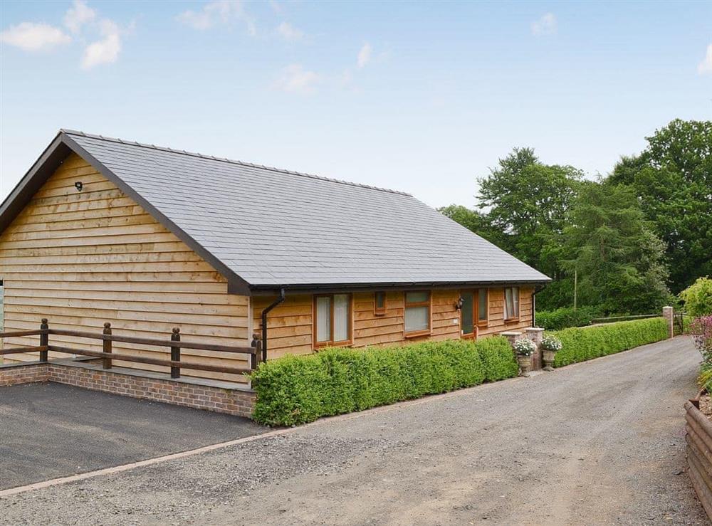 Exterior with off road parking at The Lodge in Presteigne, Powys