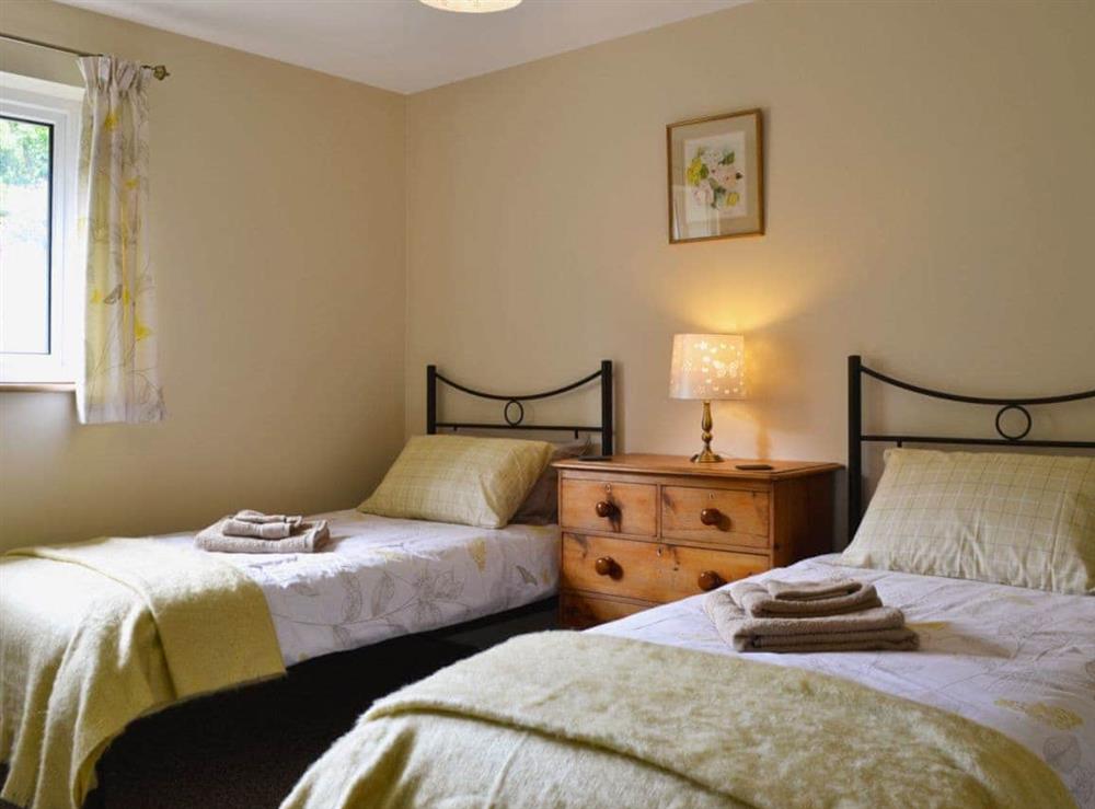 Twin bedroom at The Lodge in Presteigne, Powys