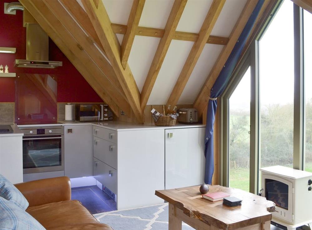 Convenient open-plan living space at The Lodge in Sandley, near Shaftesbury, Dorset