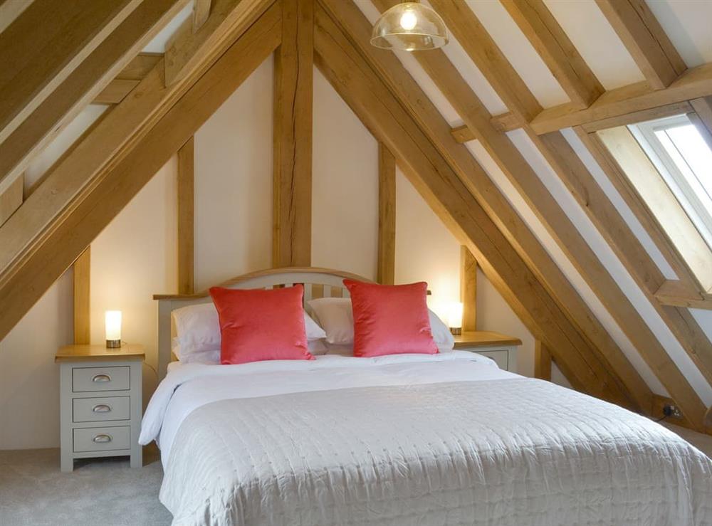 Relaxing double bedroom at The Lodge in Sandley, near Shaftesbury, Dorset