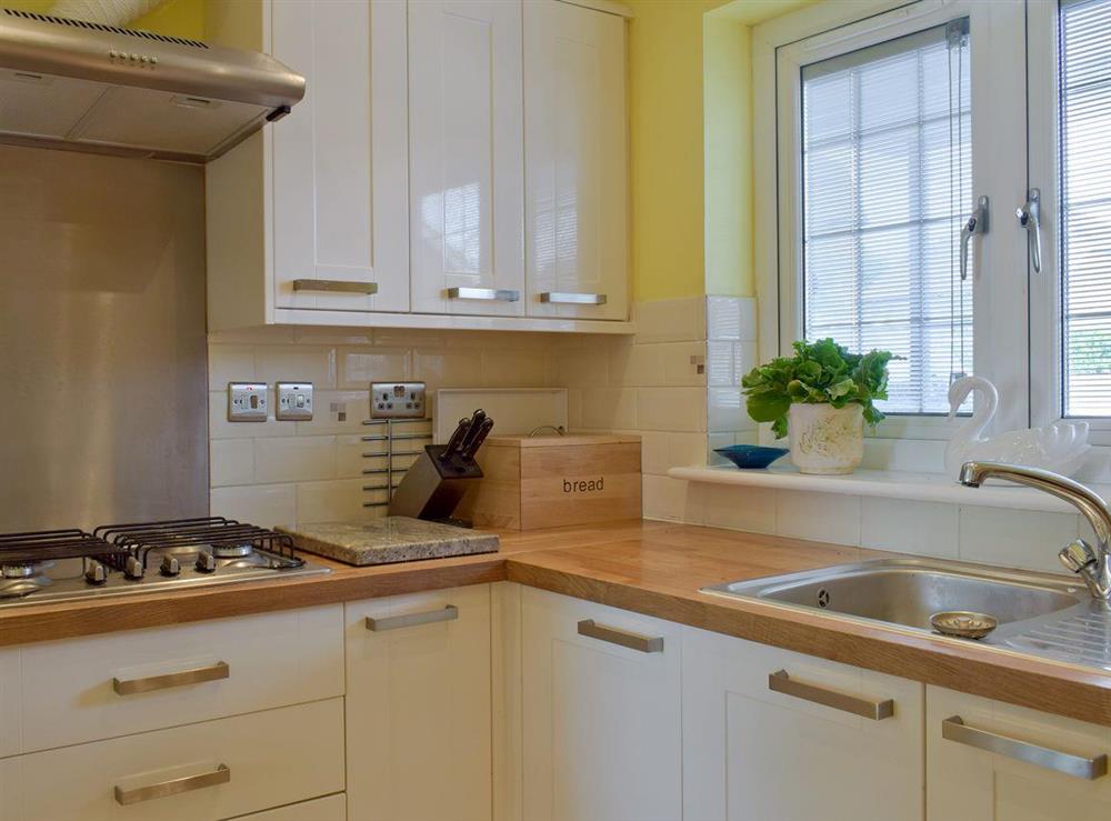 Well-equipped kitchen at The Lodge in Shanklin, Isle of Wight