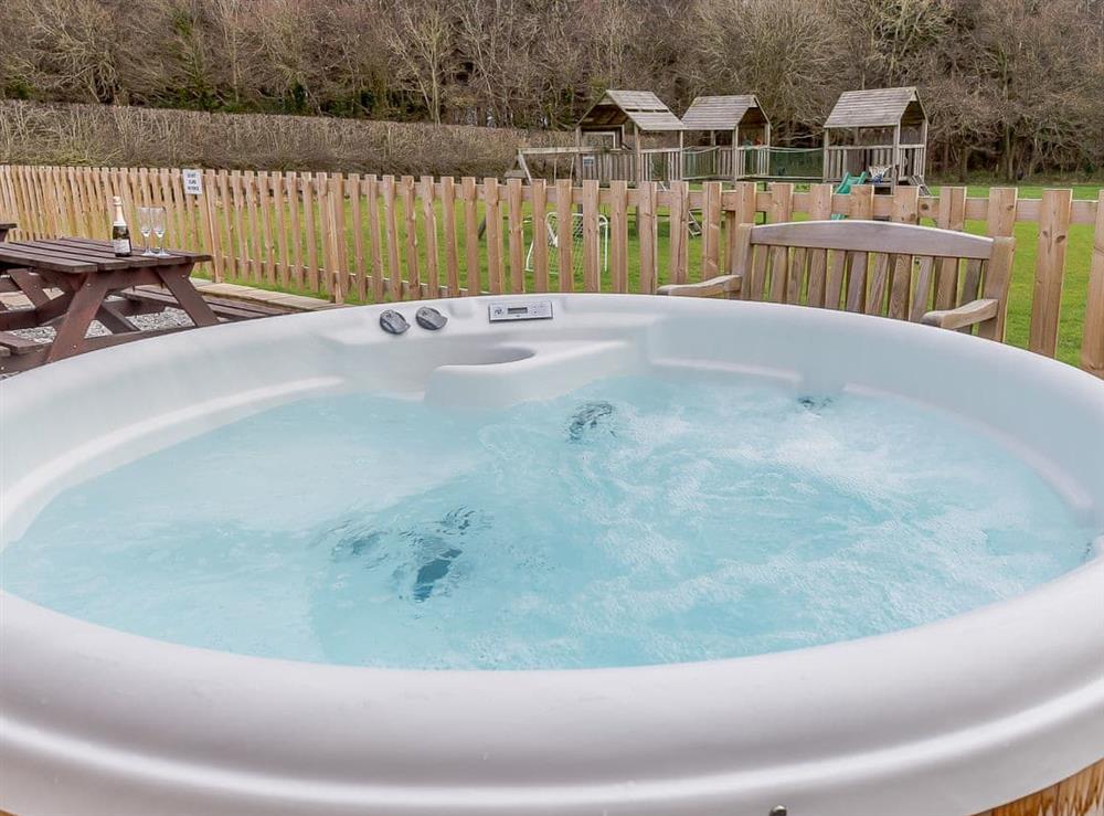 Hot tub at The Lodge in Upton Bishop, near Ross-on-Wye, Herefordshire