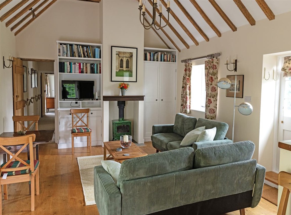 Open plan living space at The Lodge in Warehorne, Ashford, Kent