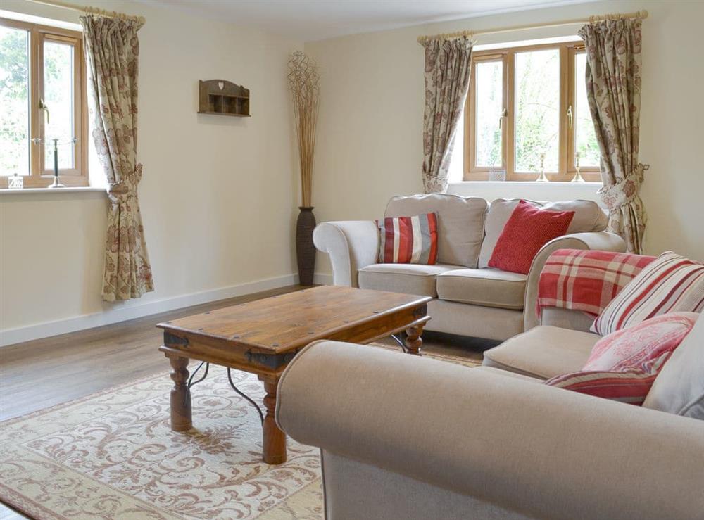 Spacious living room at The Lodge in Wedmore, near Cheddar, Somerset