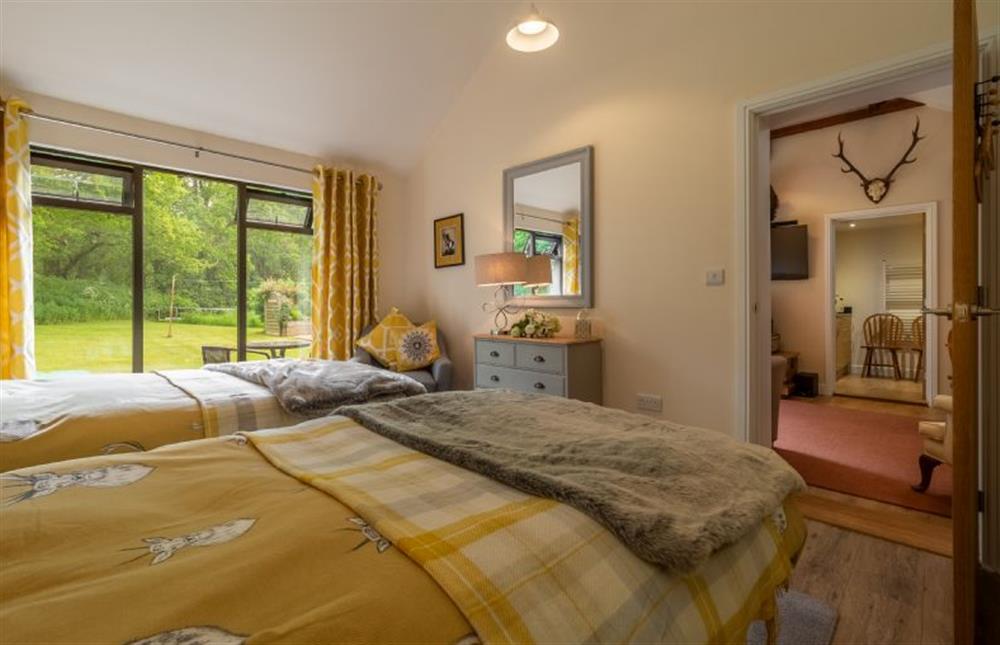 Master bedroom with views of the garden at The Lodge, Wherstead, Wherstead
