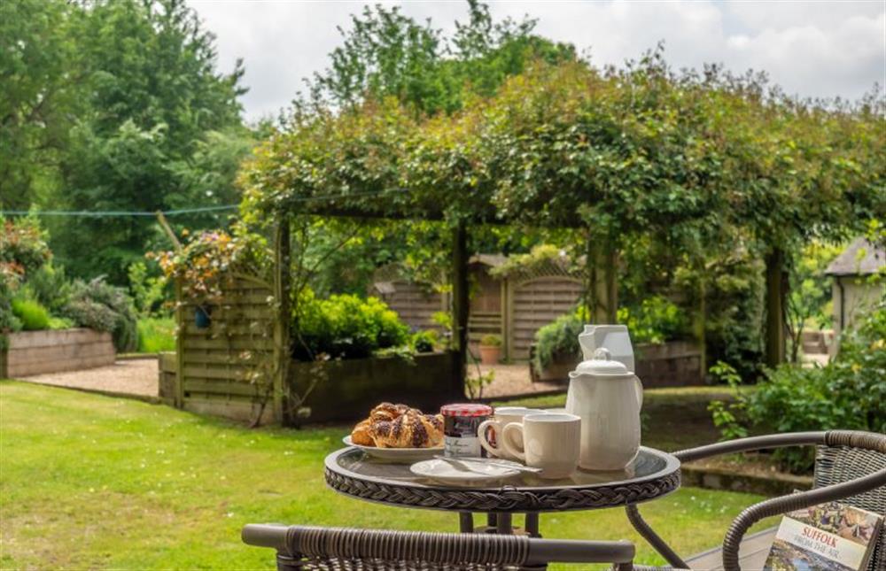 Outdoor dining for two at The Lodge, Wherstead, Wherstead